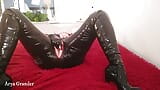 Home Sex Masturbation, Pvc Catsuit and Dildo Solo Relax Play, Part 2 snapshot 6