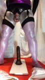 SISSY SLUT IN SILVER AND PURPLE SHOW FUCKING HER TOYS 3 snapshot 6