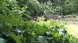 Horny German woman with dark hair fucking in the woods snapshot 2