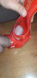 Semen en las sandalias rojas de zara de mi colega snapshot 5