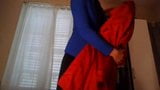 Secretary teasing in red hot trench bllue blazer black dress snapshot 3