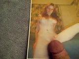 cumming on a pic of a cute redhead snapshot 6