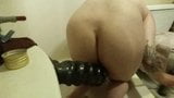 Xxl fat ribbed anal dildo gapes out ass snapshot 12