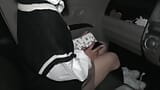 Driving sex with a cute girlfriend who looks good in a miniskirt. snapshot 2