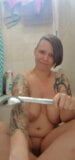 Morning shower show Soapy big natural tits Breast massage in bathtub snapshot 9