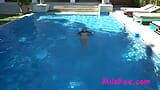 Big dildo in the ass of a beautiful Lisichka Mila Fox in the pool snapshot 6