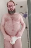 Chastity bear pisses white Aussiebum briefs snapshot 2