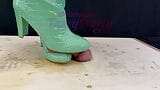 Heels Bootjob in Green Knee Boots (2 POVs) with TamyStarly - Ballbusting, Stomping, CBT, Trampling, Femdom, Shoejob snapshot 8