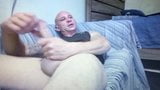 Straight muscle daddy edging his huge cock shows his arse snapshot 13