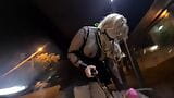 Wearing transparent top and ball gag caught riding dildo in public snapshot 6