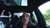 Dirty sissy CD Finally Cums in the car and eats her own Cum load a Car solo masturbation video snapshot 2