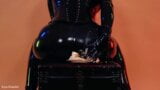 Domme Arya Grander MILF teasing in latex rubber catsuit snapshot 16