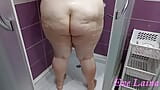 Stepmom with big boobs and big round ass bathes in the shower. snapshot 13