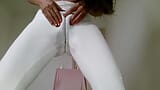 Pissing wetting yoga pants many positions snapshot 8