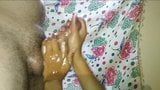 Oiled Hand job Cumming pinkcock snapshot 2