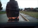 Crossdresser remove her skirt on the road snapshot 9