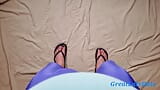 Bulging Cock in Running Tights - Spandex Leggings Masturbation snapshot 5