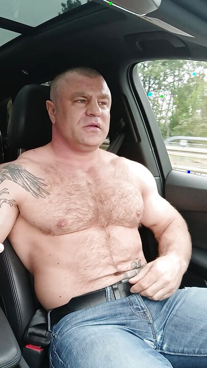 I'm Driving Naked in a Car on the Highway and I'm Jerking off Until I Cum