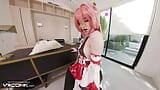 VR Conk Genshin Impact Yae Miko Seksowna nastolatka Cosplay Parodia PT2 Ze znakami melodii W porno HD snapshot 6