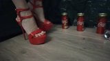 Lady L crush cans with sexy red High Heels. snapshot 7