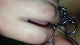 I try to stretch my pussy piercing. Mega pussy close up snapshot 9