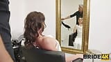 BRIDE4K. Hot bride gets trimmed pussy licked and fucked well by handsome hairdresser snapshot 8