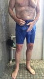 soapy shower in thin blue shorts snapshot 7