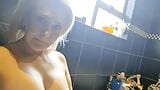 Peeing POV on toilet by chubby mature blonde pussy closeup snapshot 5