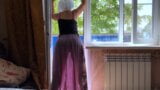 Through a transparent milf dress, you can see her ass for anal sex snapshot 2