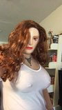 Tight vit tshirt crossdress kvinnlig mask snapshot 2