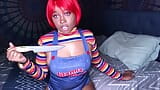 Hd Nina Rivera folla su coño y culo como Chucky para Halloween snapshot 4
