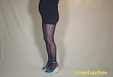 Femboy Tucked and Dressed Up For Boyfriend - Mini Skirt, pantyhose and new High Heels snapshot 5