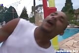 Hunk bartender fucks customer in the ass outdoors snapshot 15