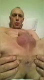 Showing my erect cut cock close up and shooting my spunk snapshot 8