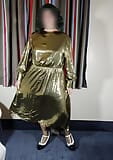 Caldo travestito tv in abito sexy metallico ad alta lucentezza snapshot 3