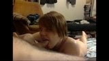 Cute Redhead Eats His Dick Deepthroat FMJ snapshot 9