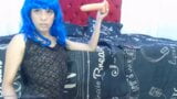 Blue haired doll sucking your dick and showing her ass snapshot 6