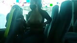 RISKY PUBLIC BLOWJOB ON THE BUS AND FLASHING BOOBS snapshot 3