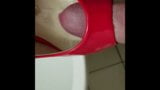 Fucking and cum open toe red heels snapshot 15