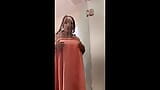 Black babe Danae taking a shower and takes off her mask snapshot 2