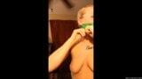 Kinky Blonde Amateur Gagged With Panties, Ball Gag And Duct Tape In Homemade Gag Talk Video snapshot 13