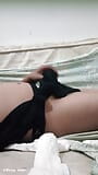 Masturbating using a sanitary napkin used by a woman's vagina snapshot 8