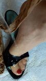Feet in Nylons and High heels soaked in Piss snapshot 5