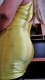 Yellow Lycra Top e full cut nylon briefs, dildo fun part 1 snapshot 6