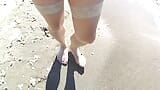 nude stocking at the public beach snapshot 10