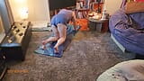 My sexy MILF wife teases me while she does Yoga. I rub her sexy asshole then she Sucks my cock till I fuck and cum. snapshot 4