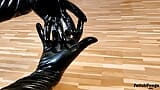 Spit play with latex gloves - Drooling on rubber snapshot 2