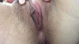 Asian amateur wife spreading hairy pussy lips snapshot 3