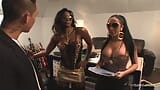 Music producer dicks down the two busty brunette black girls in a raunchy threesome snapshot 2