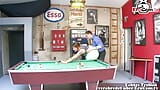German curvy big tits slut fuck on billiard table snapshot 2